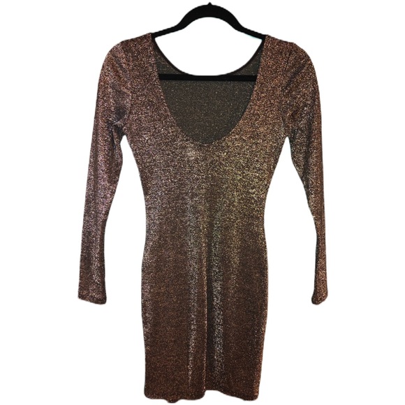 3/$12 Black Metallic H&M Dress - Picture 4 of 5